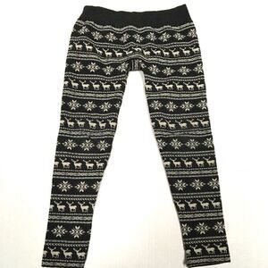 Pink Republic winter deer & snowflake  leggings 6X